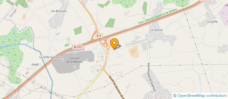 localisation de l'entreprise ATLANTIQUE FIBRE OPTIQUE ET RESEAUX à DONGES