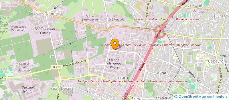 localisation de l'entreprise ATLANTIQUE GASCOGNE  MERIGNAC