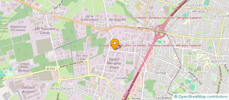 localisation de l'entreprise ATLANTIQUE GASCOGNE CONSTRUCTIONS (AGC) à MERIGNAC