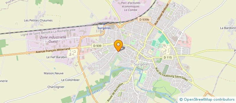 localisation de l'entreprise ATLANTIQUE INGENIERIE RESEAUX  SURGERES