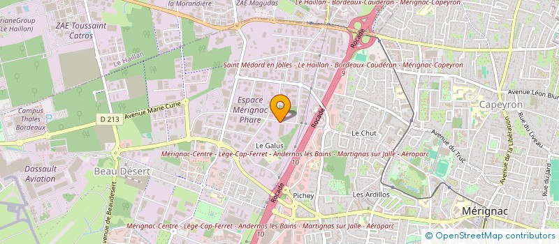 localisation de l'entreprise ATLANTIQUE SERVICE à MERIGNAC