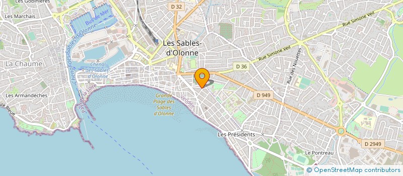 localisation de l'entreprise ATLANTIQUE SUD VENDEE IMMOBILIER à LES SABLES D'OLONNE