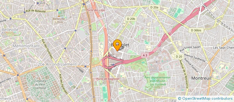 localisation de l'entreprise ATLANTIS  BAGNOLET
