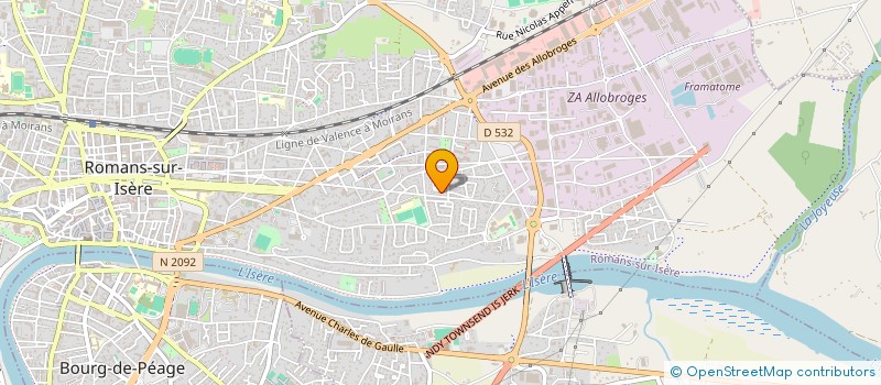 localisation de l'entreprise ATLAS à ROMANS-SUR-ISERE