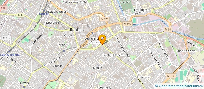 localisation de l'entreprise ATLAS COLLES CARRELAGES à ROUBAIX