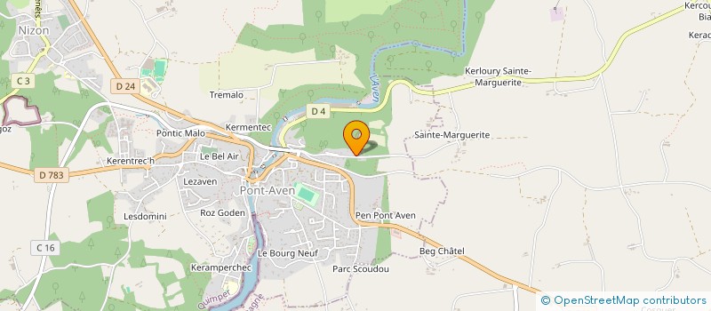 localisation de l'entreprise ATMOSPHERES & NATURE  PONT-AVEN