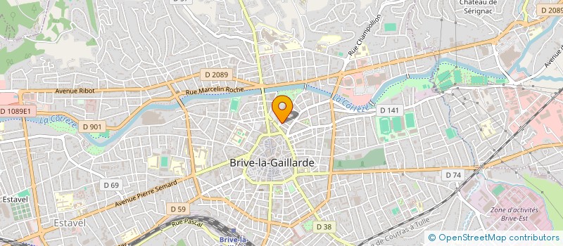 localisation de l'entreprise ATOUT SOIN INFIRMIER - A.S.I S.E.L.A.R.L D'INFIRMIERES VIRGINIE DISTRIQUIN MARION TAYANT-SERRAT  BRIVE-LA-GAILLARDE