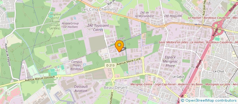 localisation de l'entreprise ATOUT' STORES  MERIGNAC