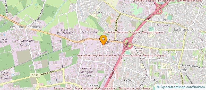 localisation de l'entreprise ATRIA SARL à MERIGNAC