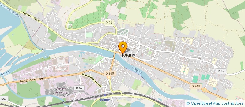 localisation de l'entreprise ATRIUM à JOIGNY