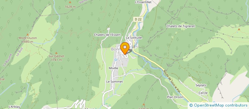 localisation de l'entreprise ATTITUDE BOIS  BONNEVAUX