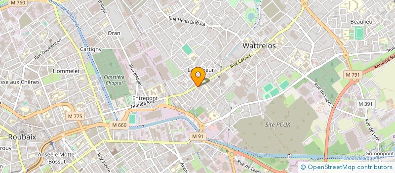 localisation de l'entreprise AU 209 CARNOT  WATTRELOS