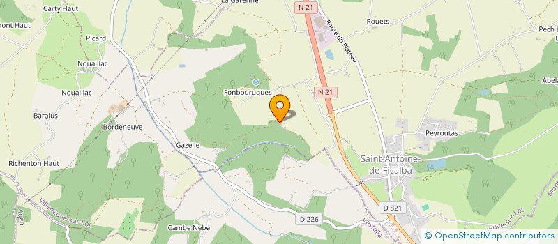 localisation de l'entreprise AU BLOQUERIAN  SAINT ANTOINE DE FICALBA