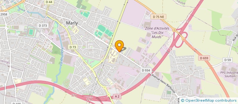 localisation de l'entreprise AU BON PNEU  MARLY