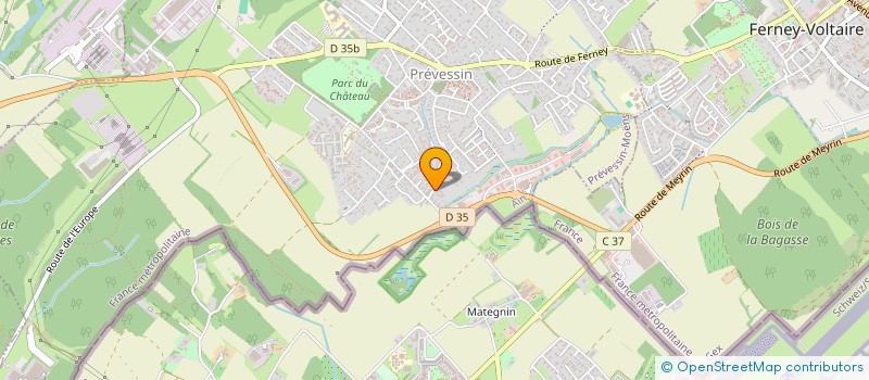 localisation de l'entreprise AU BONHEUR à PREVESSIN-MOENS