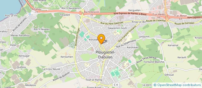 localisation de l'entreprise AU BORD DE L ELORN à PLOUGASTEL-DAOULAS