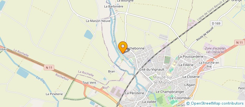 localisation de l'entreprise AU BORD DU CANAL  MAUZE-SUR-LE-MIGNON
