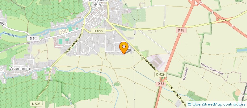 localisation de l'entreprise AU BORD DU CHAMPS  SOULTZ-HAUT-RHIN