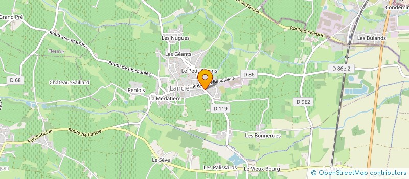 localisation de l'entreprise AU BRAQUET BEAUJOLAIS  LANCIE