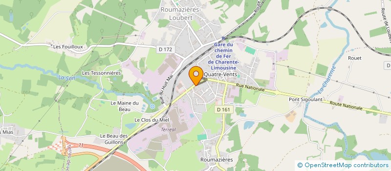 localisation de l'entreprise AU CAFE DES JOURS HEUREUX  TERRES-DE-HAUTE-CHARENTE