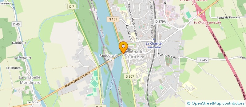 localisation de l'entreprise AU CAFE SUSPENDU à LA CHARITE-SUR-LOIRE