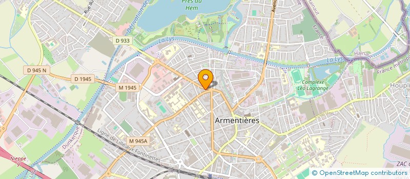 localisation de l'entreprise AU CHAPEAU JAUNE à ARMENTIERES