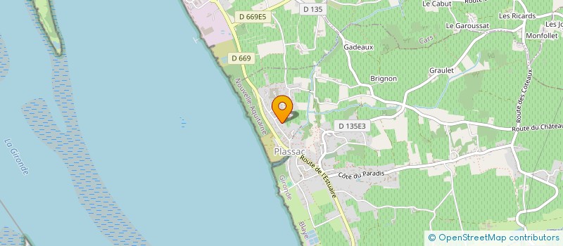 localisation de l'entreprise AU COEUR DE LA NUIT  PLASSAC