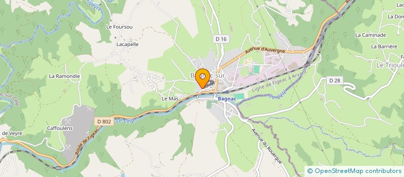 localisation de l'entreprise AU COIN DU FOUR  BAGNAC-SUR-CELE