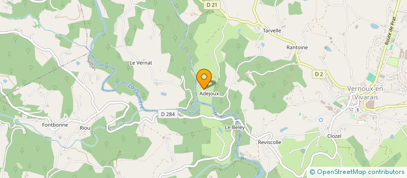 localisation de l'entreprise AU FIL DU BOIS  VERNOUX-EN-VIVARAIS