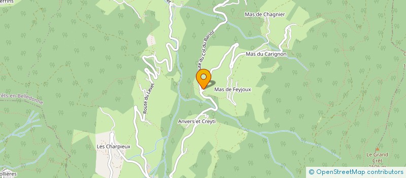 localisation de l'entreprise AU JARDIN DES COULEURS à CRETS EN BELLEDONNE