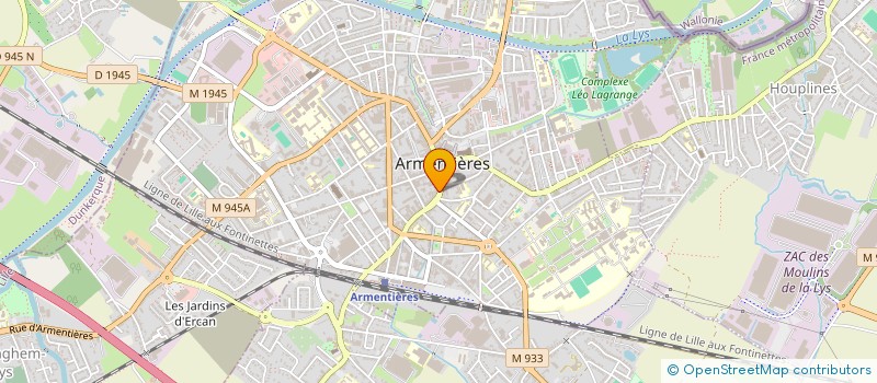 localisation de l'entreprise AU K.M.C. à ARMENTIERES