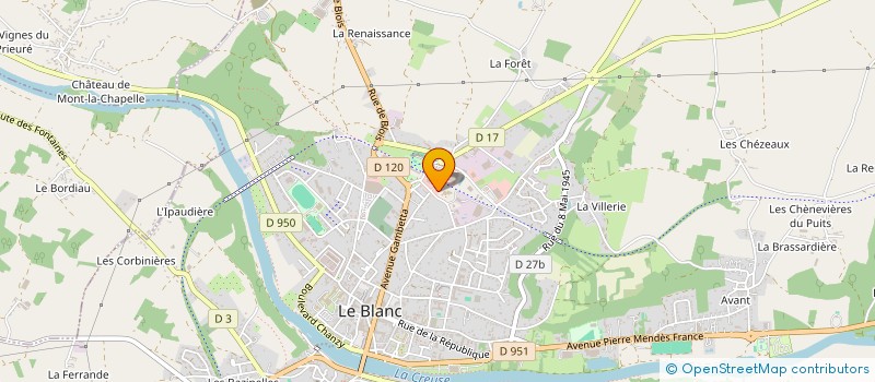localisation de l'entreprise AU MARCHE DES HALLES à LE BLANC