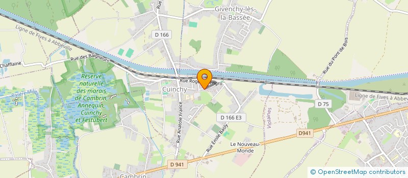 localisation de l'entreprise AU NOM DE LA ROSE  CUINCHY