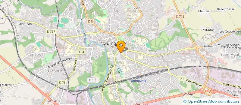 localisation de l'entreprise AU P'TIT BONHEUR à GUINGAMP