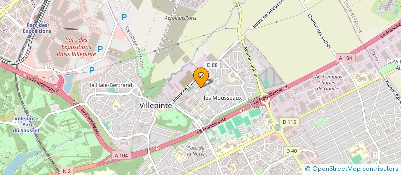 localisation de l'entreprise AU P'TIT FOUR à VILLEPINTE