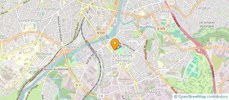 localisation de l'entreprise AU P'TIT MARCHE DES PORTES FERREES à LIMOGES