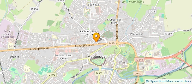 localisation de l'entreprise AU PAIN D'AUJOURD'HUI à MAUBEUGE