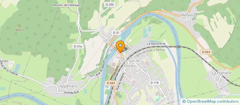 localisation de l'entreprise AU PANIER COMTOIS à L'ISLE-SUR-LE-DOUBS