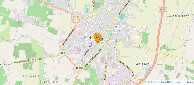 localisation de l'entreprise AU PARFUM DES FLEURS à BARBEZIEUX-SAINT-HILAIRE