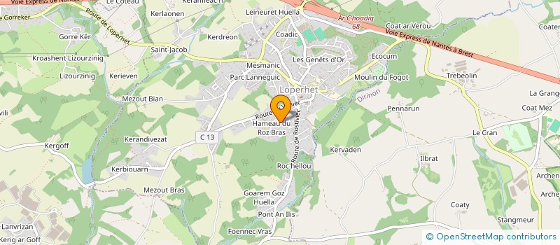 localisation de l'entreprise AU PAYS DES MERVEILLES  LOPERHET