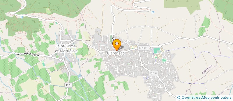 localisation de l'entreprise AU PETRIN DE L'OLIVIER  CLARENSAC