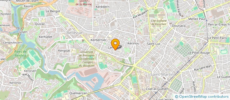 localisation de l'entreprise AU PIED DU MUR à BREST