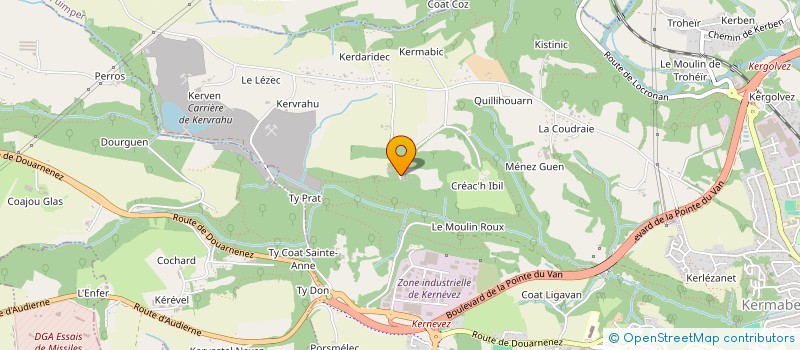 localisation de l'entreprise AU PRE DES BOIS  QUIMPER