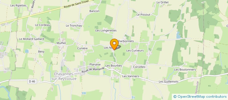 localisation de l'entreprise AU PRES DE MON ARBRE à CHAVANNES-SUR-REYSSOUZE