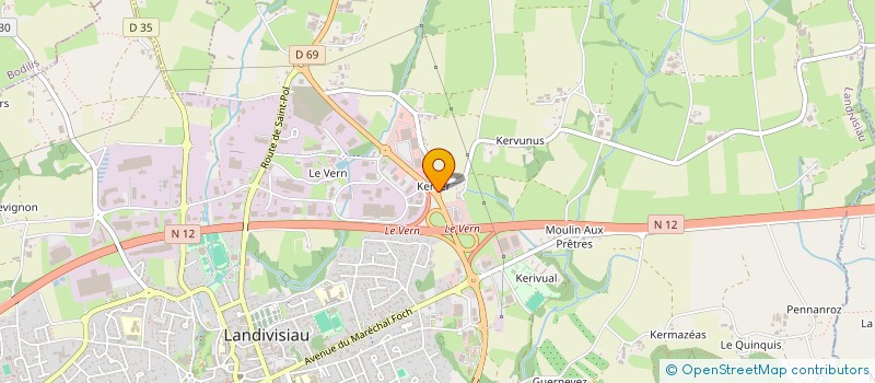localisation de l'entreprise AU RELAIS DU VERN à LANDIVISIAU