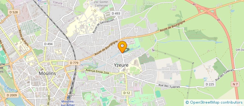 localisation de l'entreprise AU TOP DU ROULIER DE MOULINS  TOULON SUR ALLIER