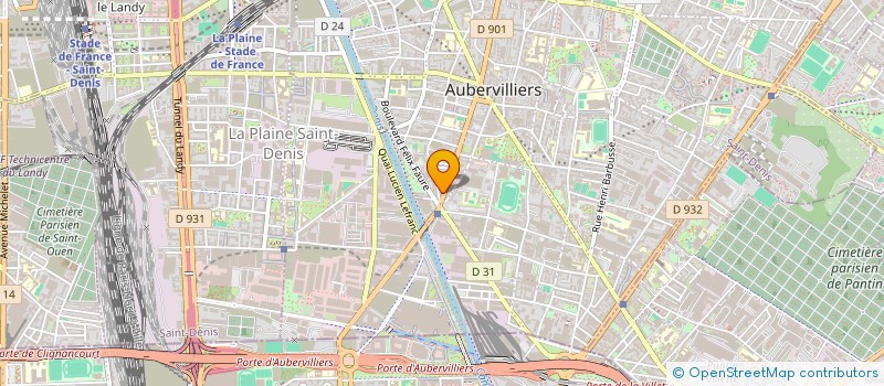 localisation de l'entreprise AUBER FOOD à AUBERVILLIERS