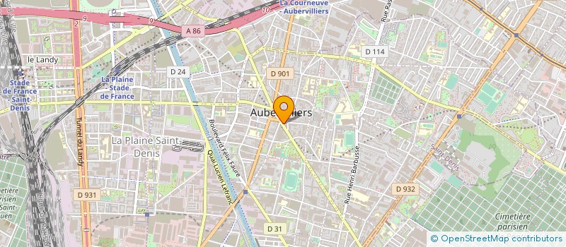 localisation de l'entreprise AUBER OPTIC à AUBERVILLIERS