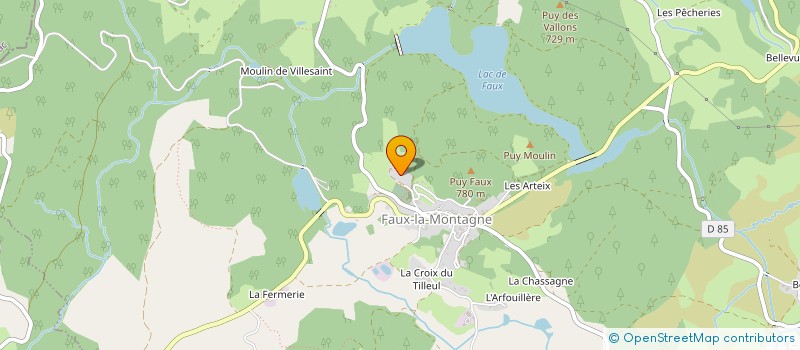 localisation de l'entreprise AUBERGE DE LA FEUILLADE  FAUX-LA-MONTAGNE