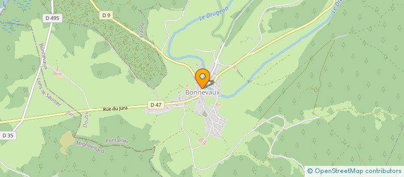 localisation de l'entreprise AUBERGE DE LA HAUTE JOUX  BONNEVAUX